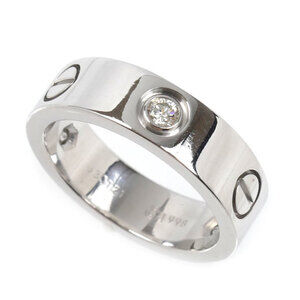 CARTIER Authentic 18k Silver Diamond Love Ring